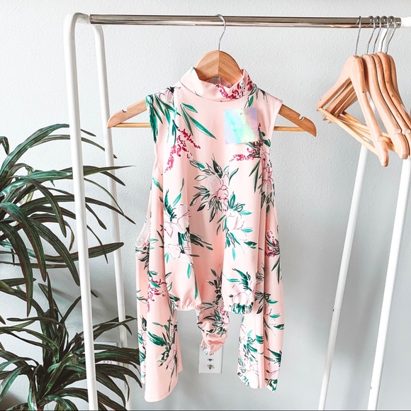 Missguided Tops - Missguided NWT Cold-Shoulder Floral Bodysuit